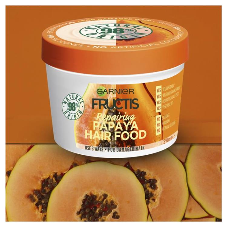 Garnier Fructis Hair Food Repairing Papaya 3-in-1 Mask Treatment for Damaged Hair 390ml